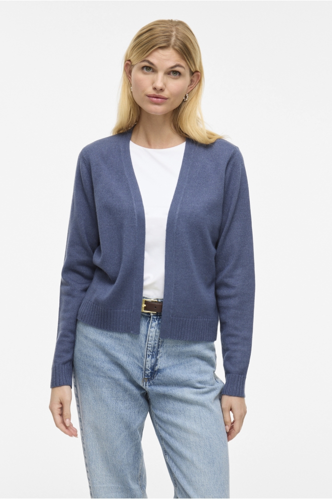 VIRIL SHORT L/S KNIT CARDIGAN-NOOS 14060800 VINTAGE INDIGO/DARK MELANGE